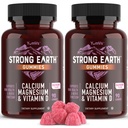 YUM- V 's Stærk Earth Calcium, Magnesium, D3- Gummies Vitamin - Vitamin Gummies Calciumsupplement til Stærk Bone Health Gummies - Kosher 90 Greve (pakke med 2)
