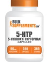 Bulkaddiments.com 5- HTP kapsler - 5- Hydroxytryptophan, 5- HTP 50mg - 5 HTP supplement for well- being - Amino Acid & Gluten Free, 1 Capsule per serving, 365 kapsler (pakning med 1)