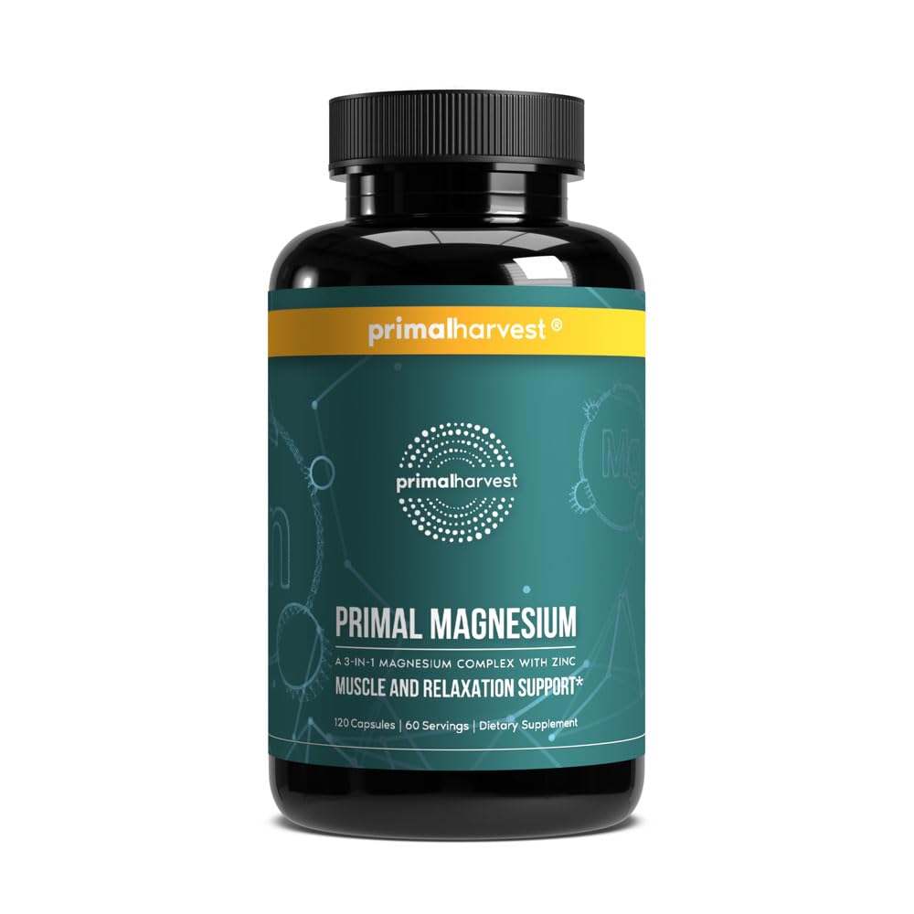 Magnesiumsupplement Complex 310mg ved primær høst med magnesiumglycinat, citrat, malat og zink 120 kapsler