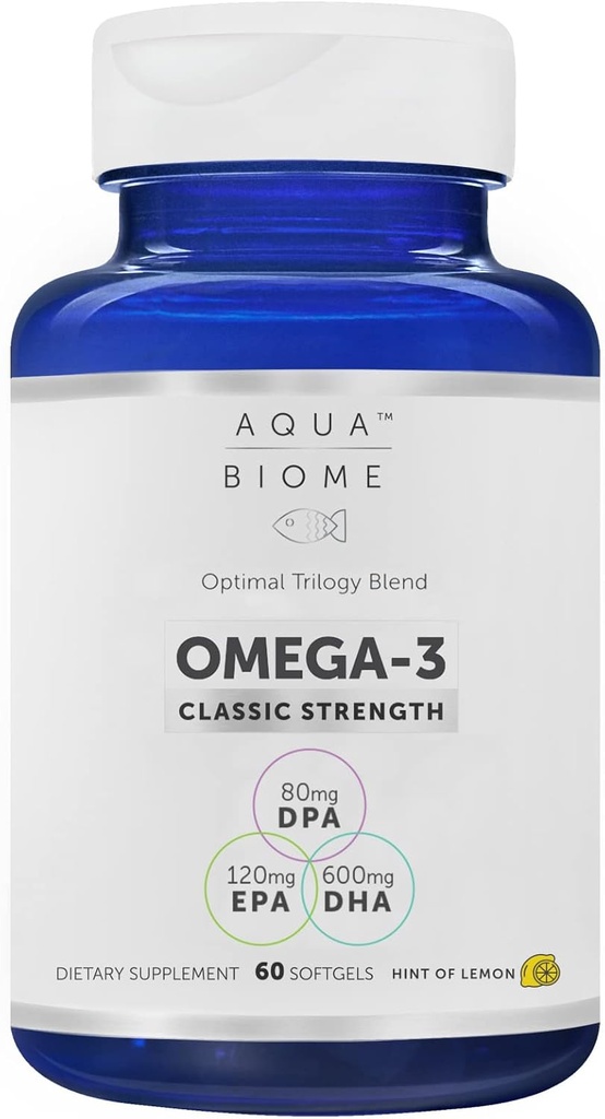 Enzymedica High Potence Fish Oil, EPA DHA Omega 3 Supplement 1 Måned Supply Department 124; Organic Fish Oil Burpless Omega 3 Fedtsyretilskud Omega 3 Fiskeolie, 60 Softgels