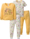 Gerber Baby Girls 'Toddler Snug Fit 4- Piece Pajama Set