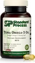Standard Process Tuna Omega-3 Oil - Brain & Eye Health Support - Essential Fedtsyre tillæg med Omega-3 - Ernæringstilskud til støtte hud sundhed - 120 Softgels