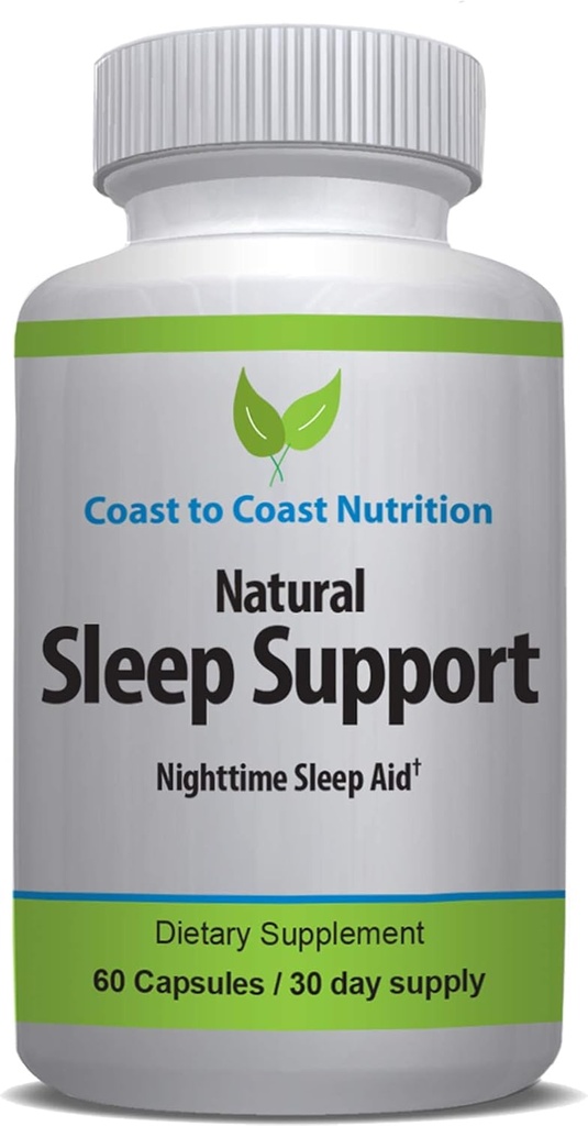 Sovestøtte supplement, 60 kapsler med L- Tryptophan, GABA, Kamille, Melatonin 10 mg + Proprietary Sleep Formel Blend. Sov bedre, Sov længere og vågn genopfrisket. 30 dages forsyning
