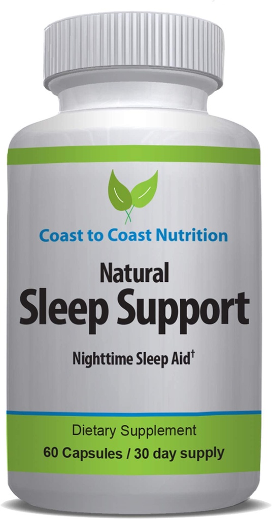 Sovestøtte supplement, 60 kapsler med L- Tryptophan, GABA, Kamille, Melatonin 10 mg + Proprietary Sleep Formel Blend. Sov bedre, Sov længere og vågn genopfrisket. 30 dages forsyning