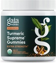 Gaia urter gurkemeje Supreme Extra Strength Gummies - Understøtter Hævelse Relief til at hjælpe med at bevare en aktiv livsstil - Lemon Ginger Flavor - 120 Vegansk Økologisk Gummies (40-dages Tilgang)