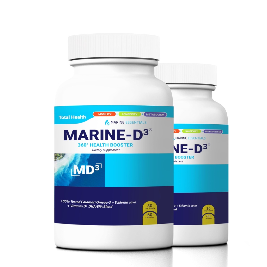 Marine Essentials - Marine D3 Omega 3 Calamari Ecklonia Cava DHA (2 flasker - 120 kapsler)