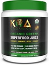 Green Superfood Juice Powder - USDA Organic Super Green Powder med Spirulina, Chlorella, Matcha, Hvede Grass, fordøjelsesfremmende enzymer & probiotika - Chokolade Flavor -30 Serv