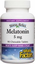 Stress-Relax Melatonin 5 mg by Natural Factors, Natural Sleep Aid, Resets the Sleep-Wake Cycle, 90 chewable tablets (90 servings), Peppermint Flavor