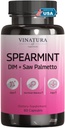 VINATURA Spearmint Leaf kapsler Supplement - Forbedret med DIM & Saw Palmetto, for Uønskede hår, kvinders sundhed & hud * USA Made & Testet * - 1380mg / servering, 60 kapsler (30 Servere)