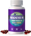 Magnesiumsupplement Softgel, Easy Absorption Magnesium Glycinate Gel Kapsler 400mg med D3 & K2, høj biotilgængelighed Magnesium til søvn & rolig support, nervøs, muskel & ben sundhed