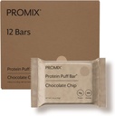 ProMix Nutrition Protein Puff Bars, 12- Pack - Chokolade Chip - Marshmallow Crispy Treat - Great Tasting & Sund On Go Snack - High Protein & Low Calorie - Non- GMO & fri fra gluten, soja, & Corn