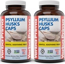 Yerba Prima Psyllium Husks Caps, 625 mg, 400 kapsler (pakke med 2) - Naturfibre til mænd og kvinder - Regularitet Support
