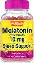 WellYe Melatonin 10mg Gummies - 2 måneders levering - Natural Sourced Flavor, Drug- Free Gummy Supplement - Gluten og Gelatine Free, Vegetar - 60 Gummies