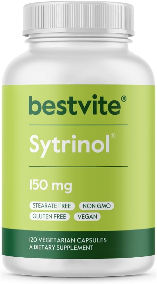 BESTVITE Sytrinol 150mg (120 vegetariske kapsler) - Patenteret blanding af naturlige Citrus og Palm Frugt ekstrakter - Ingen Stearates - Vegan - Ikke GMO - Gluten Free