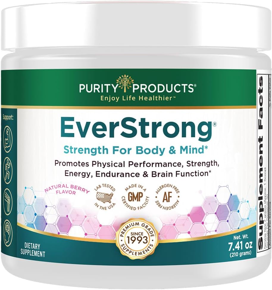 Renhed produkter EverStrong Powder from Muscle Matrix Blend - Creapure Creatin - Boron (FruiteX- B PhytoBoron) - Coffee Berry Extract - Boostet med 1000 IE D-vitamin - Berry Burst (210 g)