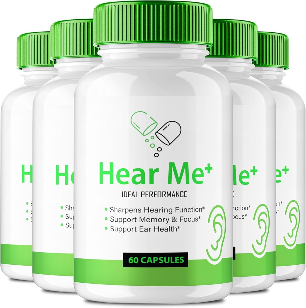 Hør mig + Tinnitus Relief for Ringeører Kapsler, HearMe + Ear Health Supplement, HearMe Plus - Maksimal styrke, HørMe Plus Advanced Support Formula Anmeldelser (5 Pack)