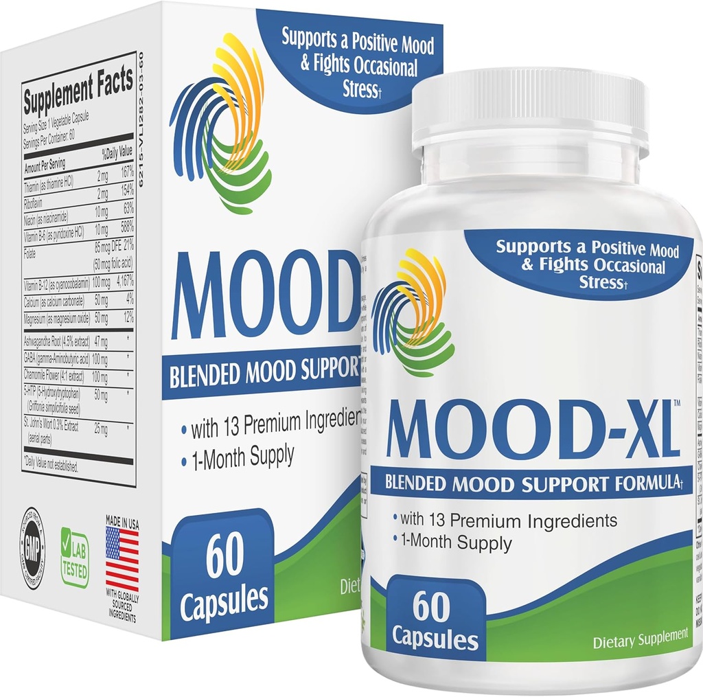 Mood- XL: 30- Day Mood Support Support (All- in-1 Blend) med 13 aktive ingredienser