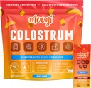 Mooga ™ Premium Colostrum Powder med DE111 ® Probiotisk Colostrum 124; Peach Mango, 30 Stick Pack 124; Bovin Colostrum Powder til kvinder & mænd Colostrum; Græs Fed Supplement til Gut Sundhed, Immunitet, Hud og hår