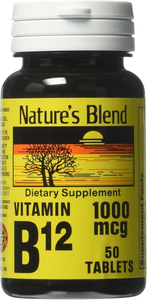 Nature's Blend Vitamin B12 Tablets, 1000 mcg, 50 Tabs