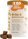 8- in-1 Multivitamin hund supplement af Larry Note 124; Heart, fordøjelse, lever, hud, Coat, & fælles Support for hunde