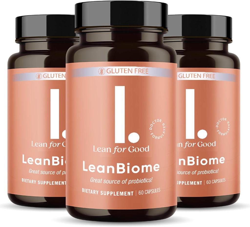 LeanBiome, 9 -Strain Probiotic Formel, Understøtter en afbalanceret Gut Microbiome, Kraftig Gut Probiotika med Greenselect Phytosome - 60 kapsler, 3 pakke
