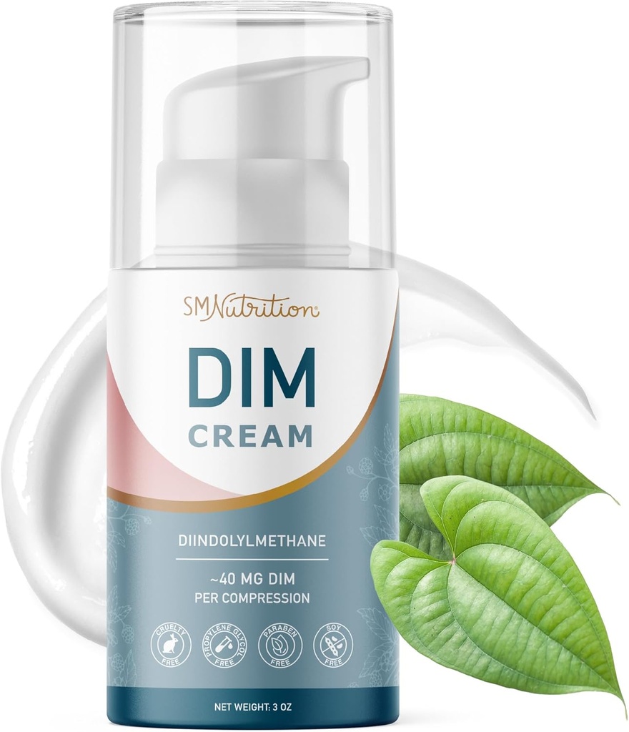 DIM Fløde Supplement124; Hormone Balancing Cream til kvinder Understøtter Østrogen Balance & Relief for menopause, Perimenopause, Hormonal Acne & Hot Flashs Mea124; ~ 40mg Per Serving Mea124; Soy- Free