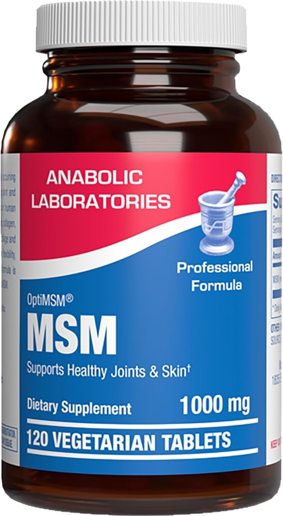 Methylsulfonylmethan MSM Supplement 1000mg - Høj styrke Soft Tissue & Fælles Support Supplement med MSM fra OptiMSM - Vegetarisk non-GMO & Lavet i USA i cGMP faciliteter - 60 Servere