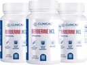 Kliniske effekter Berberine HCL - Pure Berberine 1200mg - Leverstøtte - Vegan Supplement - 3 Pack - Made in The USA