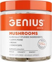 The Genius Brand Genius Mushrooms - Plant-Based Supplement for Immune, Focus & Energy Support - Lion's Mane, Cordyceps & Reishi - Organic & Non-GMO - 90 Veggie Capsules