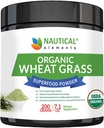Wheatgrass Powder - USDA Certified Organic Hvedegræs Powder, der er rig på essentielle aminosyrer, Chlorophyll, Antioxidanter, Fedtsyrer, Minerals & Vitamin - US Grown - Vegan & Non- GMO Superfoods
