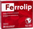 Ferrolip jerntilskud til kvinder, mænd og børn (20 Lemon Flavored Opløselige Sachets) - Gastrointestinal Comfort og ingen metallisk smag - Vegan og Gluten Free
