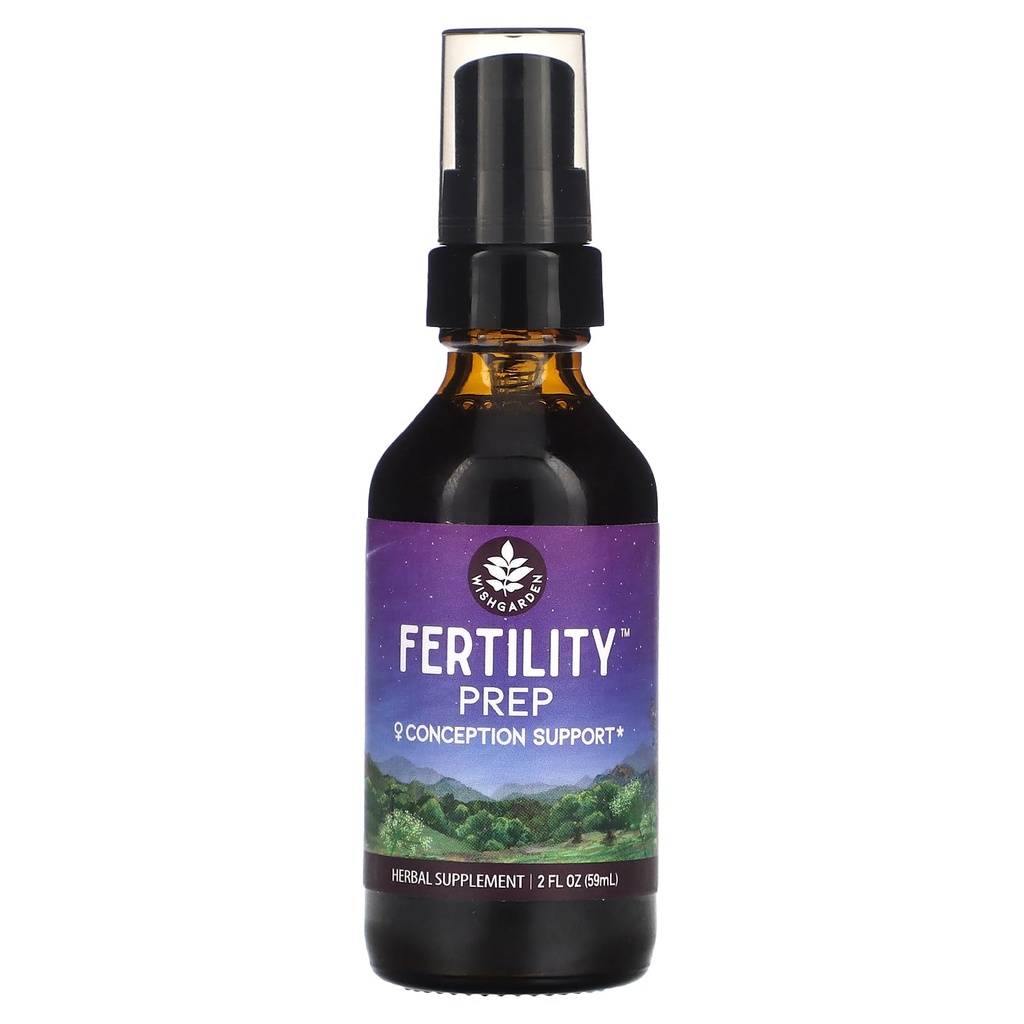 WishGarden Herbs Fertilitet Prep - All- Natural Fertilitet Herbal tillæg med Vitex, Rød Maca & Raspberry Leaf, Understøtter sund Hormone Balance for kvinder, Optimal Uterine Sundhed & Conception, 2oz