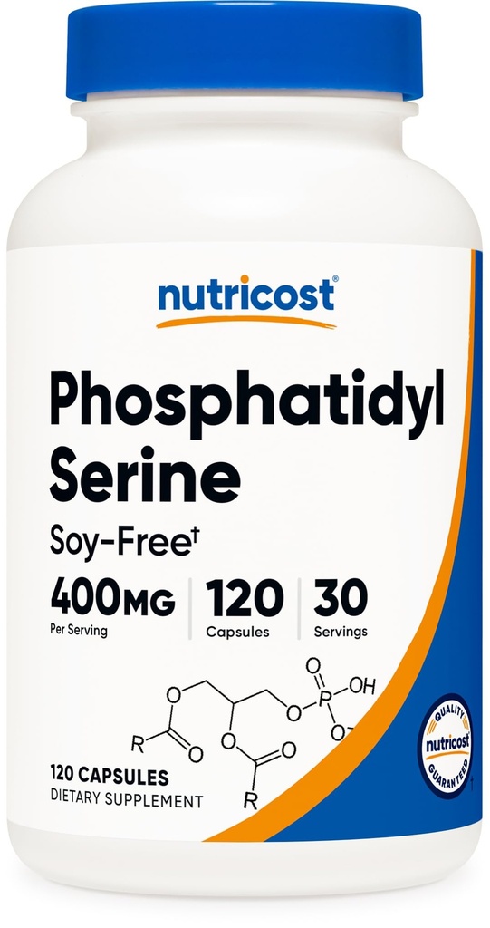 Nutricost Phosphatidylserin 400mg, 120 kapsler - Soja fri, 30 Servere, Vegetarisk venlig, Non- GMO, Gluten fri