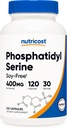 Nutricost Phosphatidylserin 400mg, 120 kapsler - Soja fri, 30 Servere, Vegetarisk venlig, Non- GMO, Gluten fri