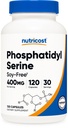 Nutricost Phosphatidylserin 400mg, 120 kapsler - Soja fri, 30 Servere, Vegetarisk venlig, Non- GMO, Gluten fri
