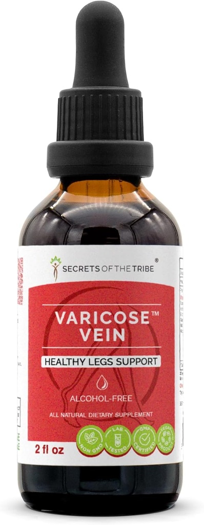 Hemmeligheder af Tribe Varicose Vein Alkohol- Gratis, Glycerite Slagterum, Horse Chestnut, Bilberry, Cayenne, Gotu Kola, Grape. Tinktur, urteudtræk Sund Ben Support 2 OZ