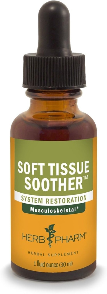 Herb Pharm Soft Tissue Soother Herbal Liquid Formel til støtte af bevægeapparatet - 1 Ounce