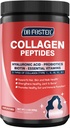 DRFOSTER Multi- Collagen- Peptid- Powder med Probiotika, 50 Servering af hydrolyseret collagen peptider med Hyaluronsyre, Biotin & Multivitaminer - understøtter hud, hår, negle sundhed