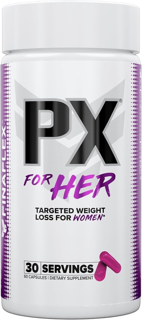 FINAFLEX PX til HER - 60 kapsler - Forbedrer den termogene metabolisme med koffein, Ashwagandha & DIM - 30 servering