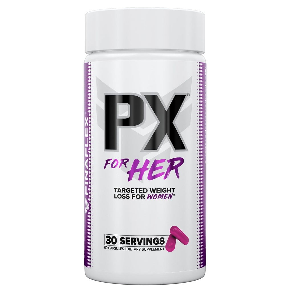 FINAFLEX PX til HER - 60 kapsler - Forbedrer den termogene metabolisme med koffein, Ashwagandha & DIM - 30 servering