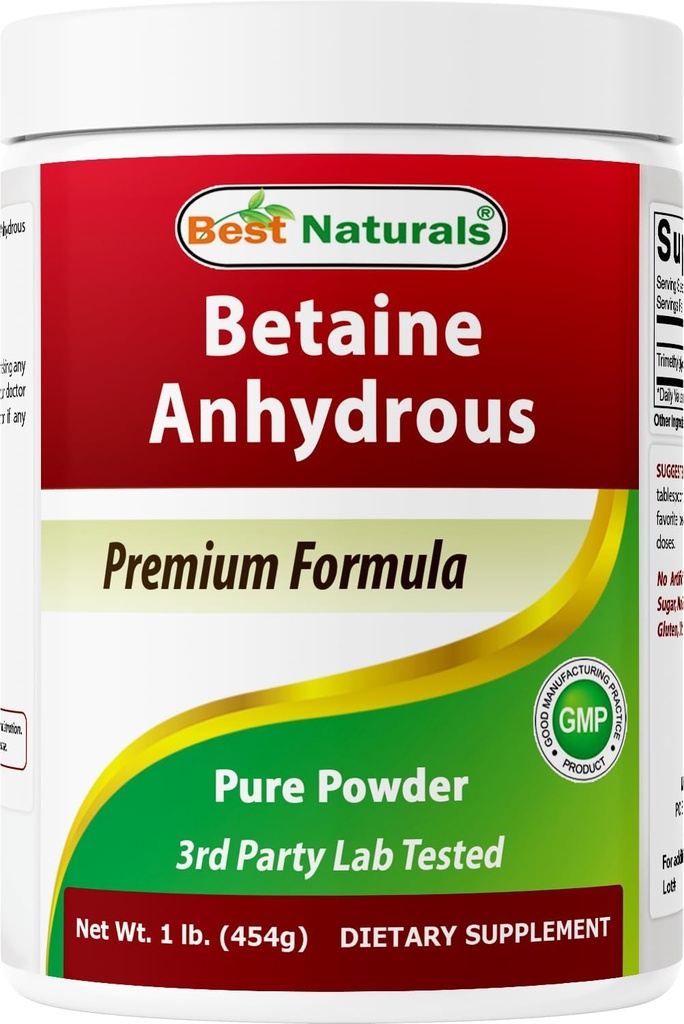 Bedste Naturals Betaine Vandfri Trimethylglycin (TMG) Pure Powder 1 Pund (1 LB (pakke med 1))