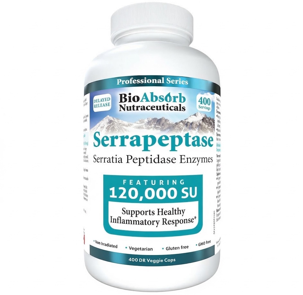 BioAbsorb Serrapeptase Supplement 120000 SPU, høj potens, forsinket udgivelse