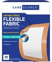 Care Science Fabric Adhesive Pad Bandages, 3x4 inches Ekstra store Fleksible Non-Stick Strip, Hjælper med at forebygge infektion, åndedrætsværn, for Førstehjælp & Sårpleje, 30 Greve
