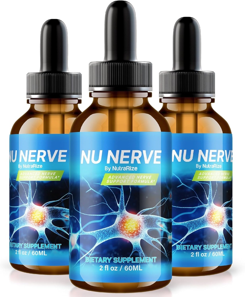 NutraRize (pakke af 3 Nu Nerve Drops, Nerve Health Support, All Natural Potent Supplement, Ernæringsformel for sund nervevækst, Official Blood Liquid Drops Anmeldelser (90 Servere)