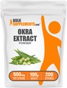 BulkSupplements.com Okra Extract Powder - Okra Supplement, Kilde til Fiber, Urte Supplement - Vegan & Gluten Free, 500mg per Serving, 100g (3,5 oz) (Pack of 1)