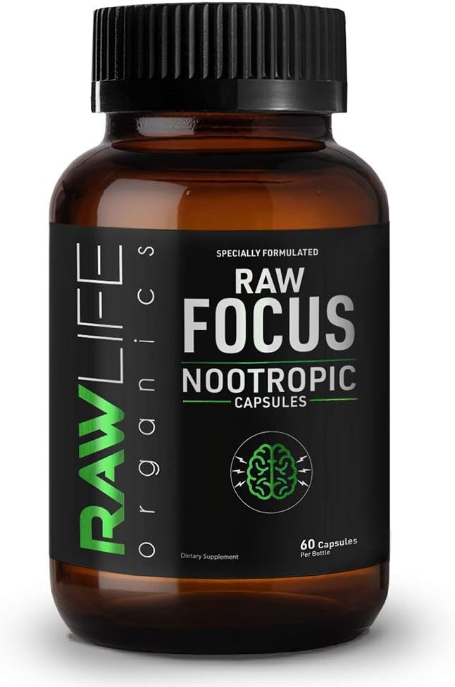 Raw Focus Nootropics Brain Boost - 30 Servering - Forbedre koncentration - Boost Kreativitet hukommelse & kognition - Alle naturlige formering