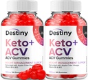 (2 Pack) Destiny Keto ACV Gummies - Advanced Formel Destiny Keto Plus ACV Gummies Apple Cider Vinitor, Weight Management, Destiny ACV Kosttilskud (120 Gummies)