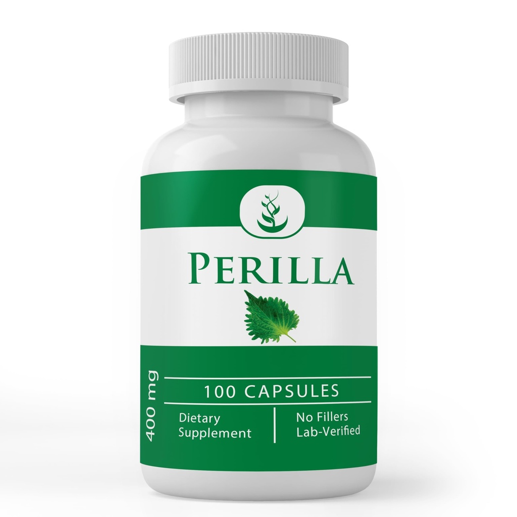 PURE ORIGINALSKE INGREDIENSER Perilla, (100 kapsler) Altid ren, ingen tilsætningsstoffer eller fyldstoffer, Lab Verified