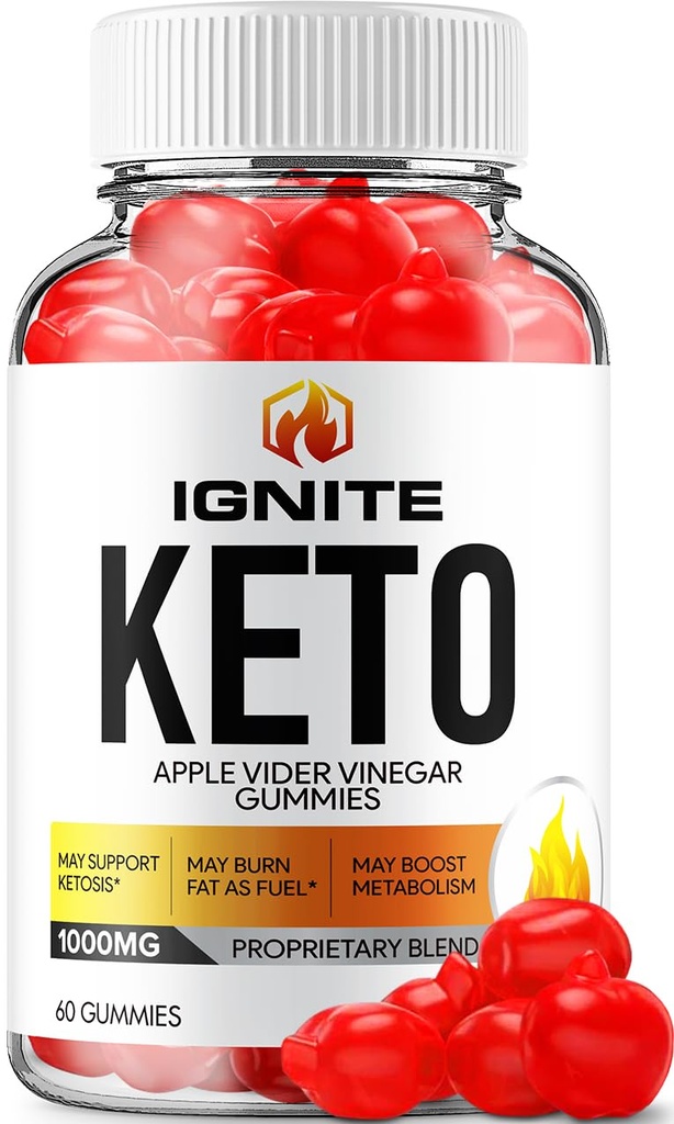 Ignite Keto ACV Gummies - Advanced Formula Ignite Keto Plus ACV Gummies Apple Cider Vinegar Ignite ACV Dietary Supplement Men Women (60 Gummies)