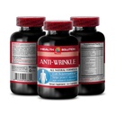 Vitamin E kollagen - ANTI- WRINKLE COMPLEX - Hud mineraler, Anti- aging naturlige formel, anti rynke kapsler til ansigt, serum anti rynke, alpha liposyre, anti rynke piller til kvinder, 1B 60 Caps